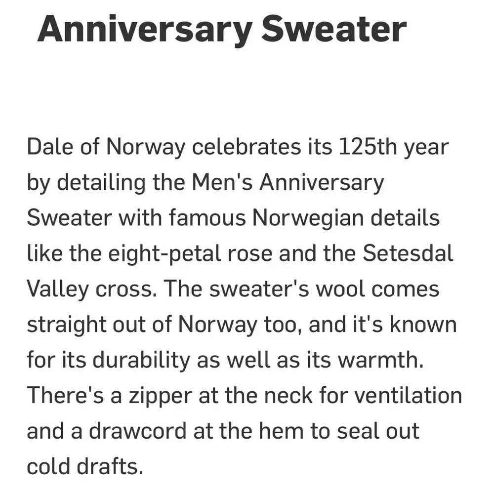 Dale of Norway Anniversary 1/4 Zip Sweater Men's Small Wool Nordic Fair Isle